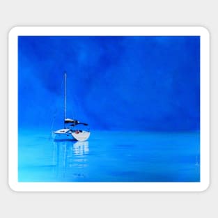 Calm Water - Yacht Moored at Beautiful Moreton Island Queensland Sticker